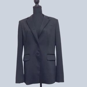 Ann Taylor Size 8 Black Two Button Long Blazer